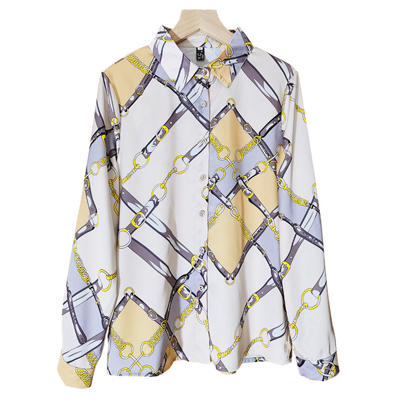 Silk Shirt for Women - Fashionable Printed Blouse