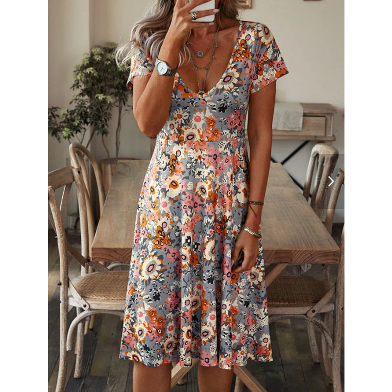 Floral Casual Loose Fitting Dress for Women