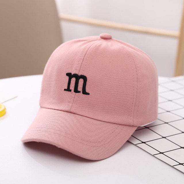 Embroidered Letter M Baseball Cap for Kids