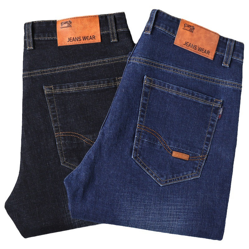 Men's Loose Fit Stretch Denim Pants for Business