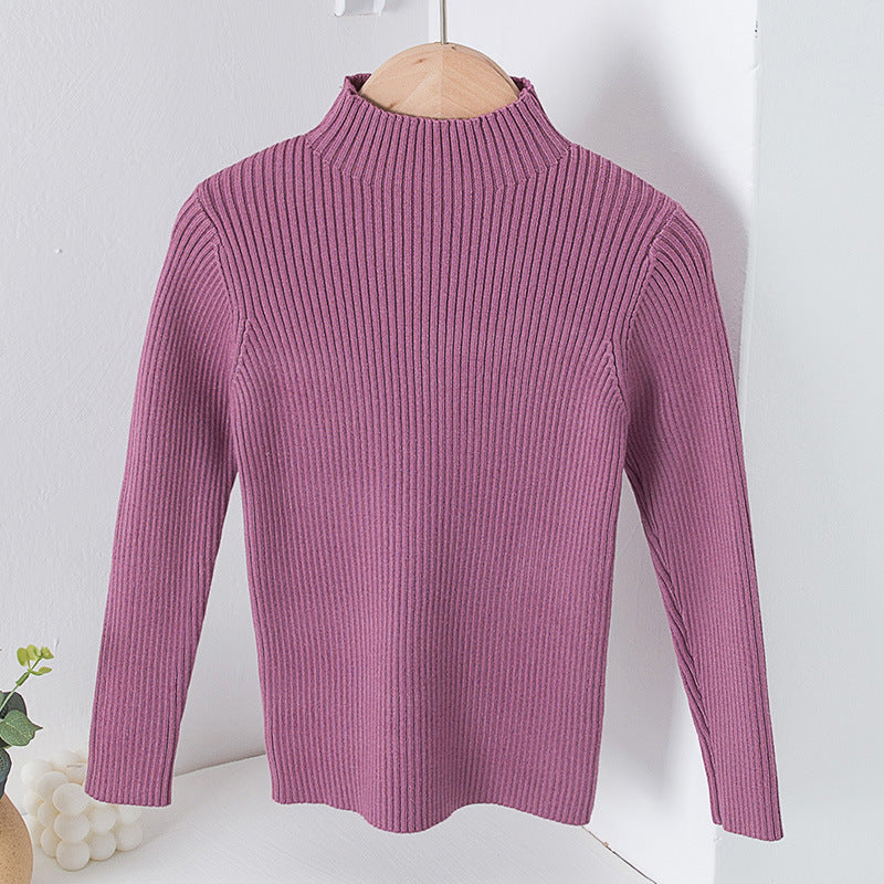 Fall Winter Kids Knitted Turtleneck Sweater