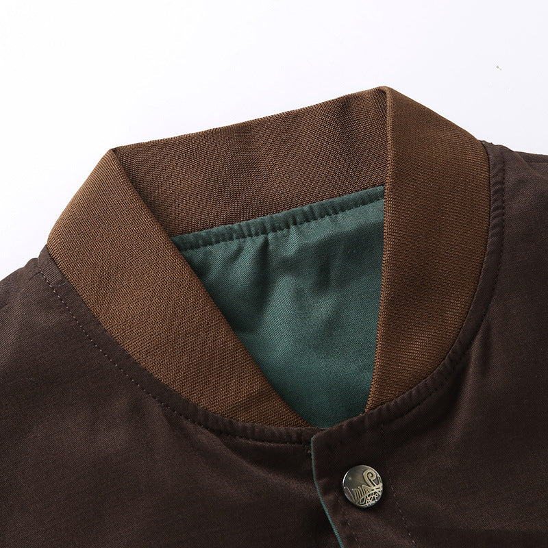Stylish Men's Jacket with Baseball Collar