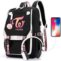 KPOP Twice Large USB Charging Travel Backpack Collection
