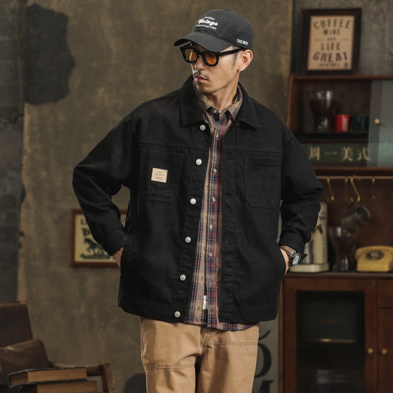 Men's Cotton Lapel Vintage Cargo Jacket Spring