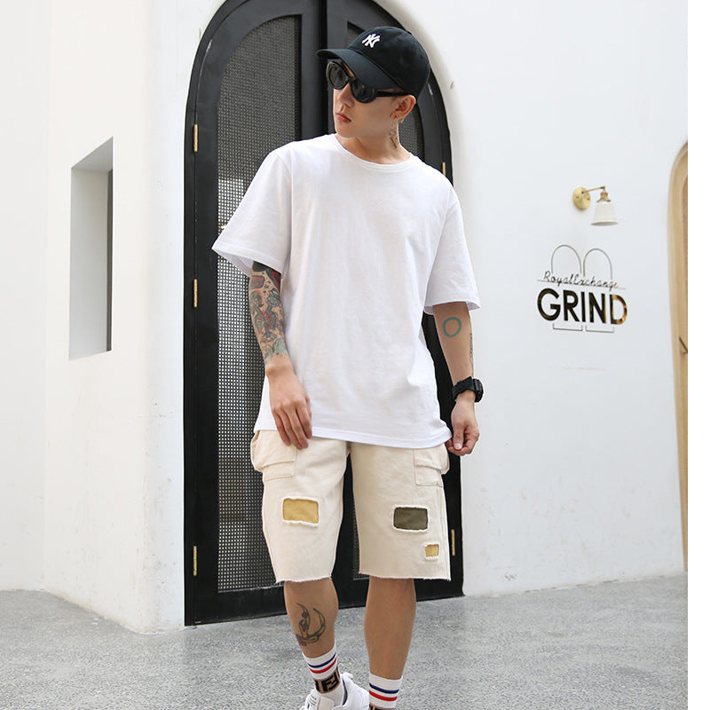 Men's Cotton Summer T-Shirt - Loose Fit Short Sleeve