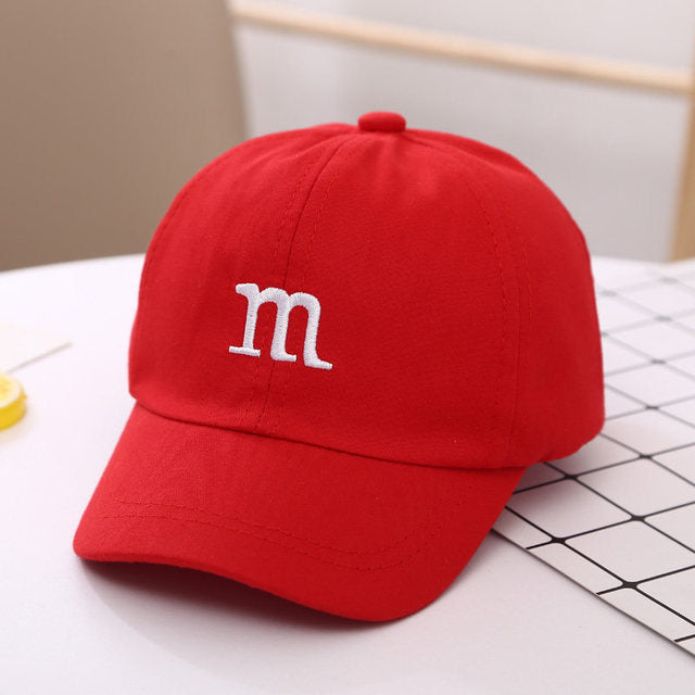 Embroidered Letter M Baseball Cap for Kids