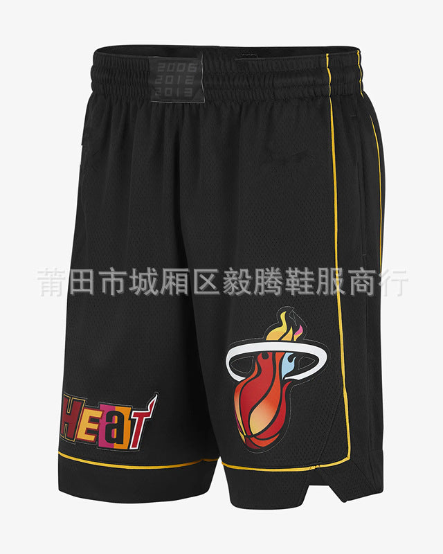 New Basketball Shorts with Embroidered Team Logos