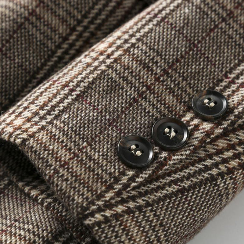 Women's Retro Plaid Loose Single-Breasted Suit