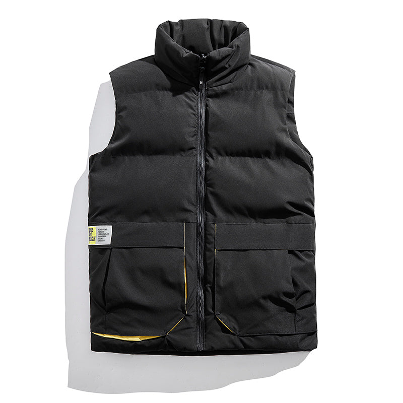 Lightweight Double-Sided Fashion Vest with Standing Collar