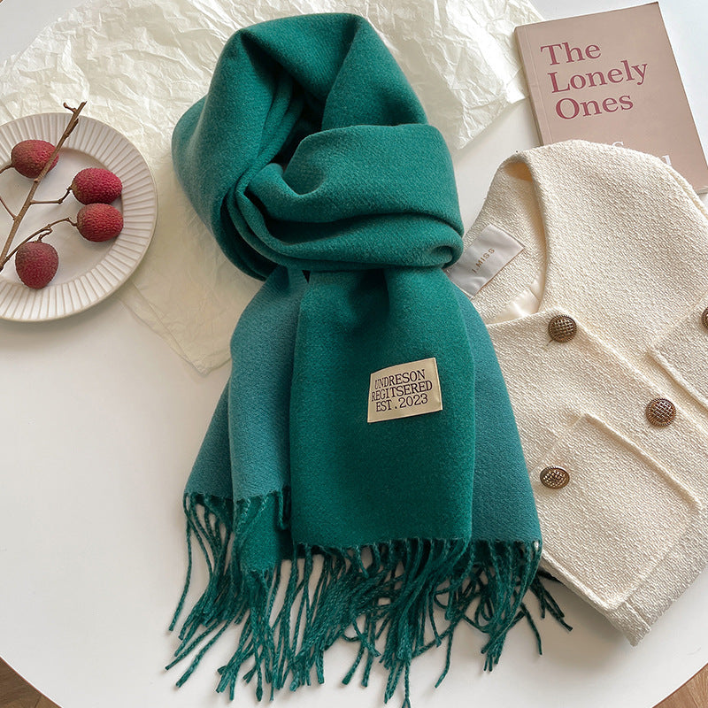 Double-Sided Cashmere Scarf for Women (Couple)