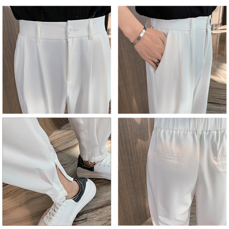 Korean Style Solid Color Casual Men's Pants