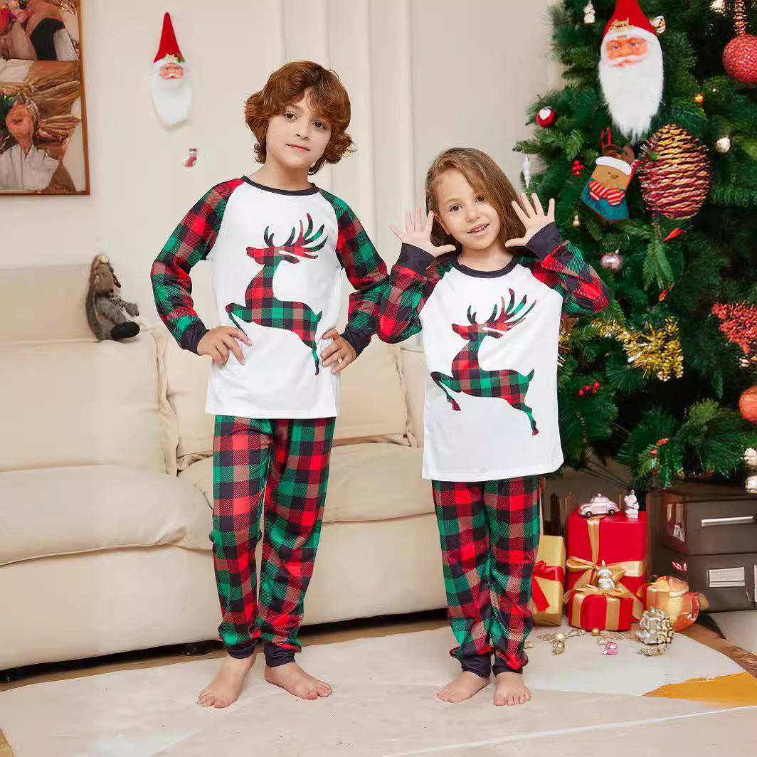 Christmas Family Cartoon Reindeer Pajama Set