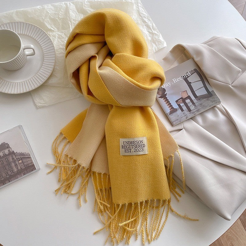 Double-Sided Cashmere Scarf for Women (Couple)