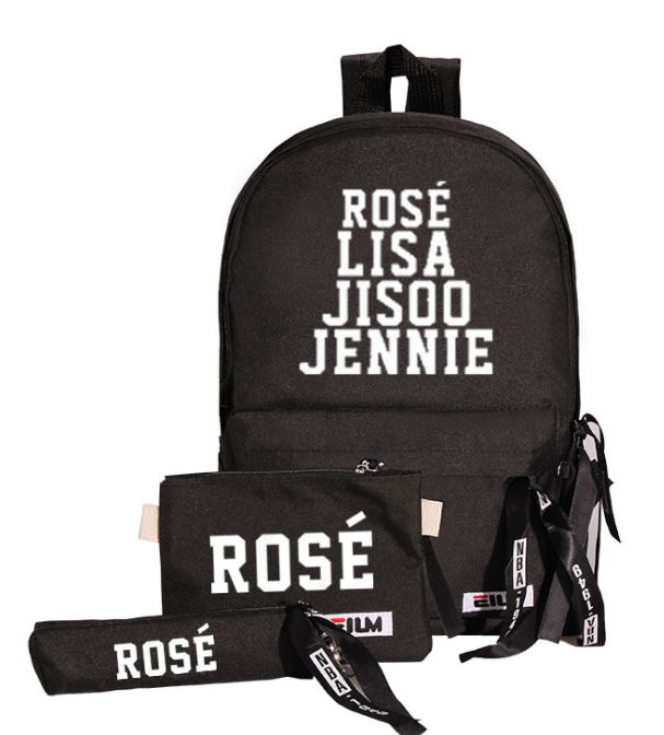 Blackpink Canvas Backpack Set with Crossbody Bag & Pencil Case