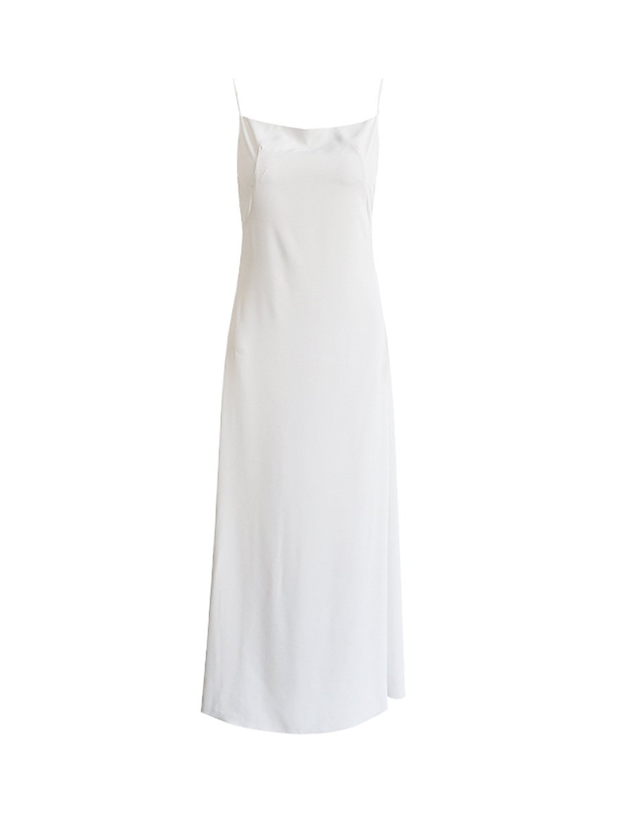 Travel Photo Light Wedding Dress with White Strap