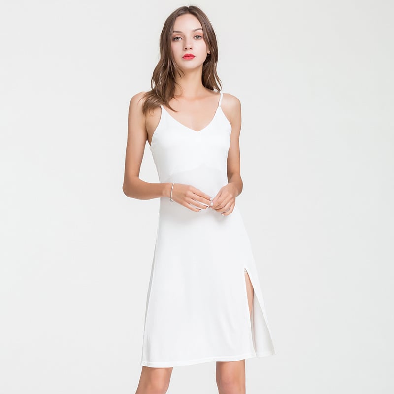 Loose Silk Mid-Length Pajamas and Petticoat Set