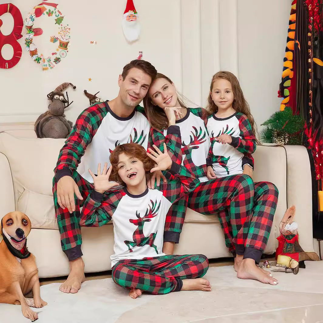 Christmas Family Cartoon Reindeer Pajama Set