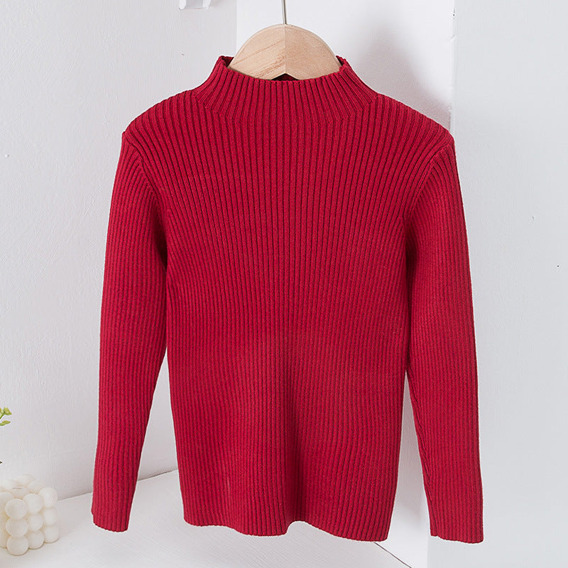 Fall Winter Kids Knitted Turtleneck Sweater
