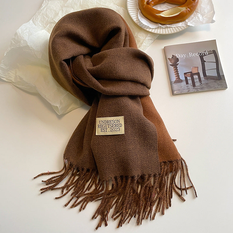 Double-Sided Cashmere Scarf for Women (Couple)