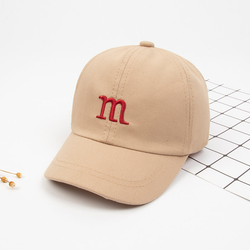 Embroidered Letter M Baseball Cap for Kids