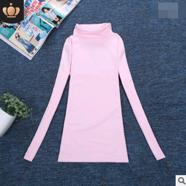 Women's High Neck Fleece Long Sleeve T-Shirt