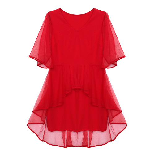 Plus Size Lace Sleeve Dress for Summer