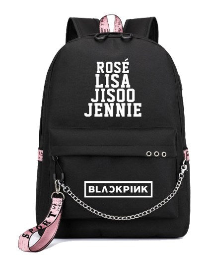 Blackpink Canvas Backpack Set with Crossbody Bag & Pencil Case