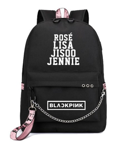 Blackpink Canvas Backpack Set with Crossbody Bag & Pencil Case
