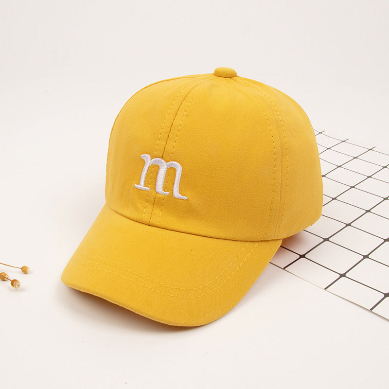 Embroidered Letter M Baseball Cap for Kids