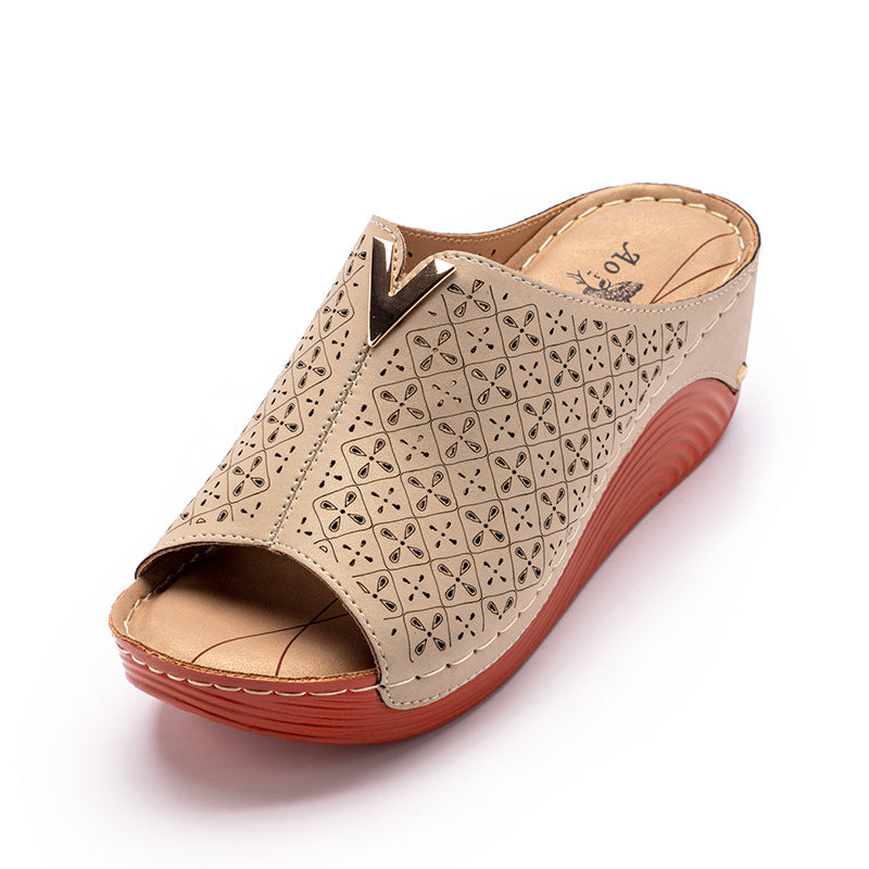 Large Wedge Heel Platform Slippers for Women