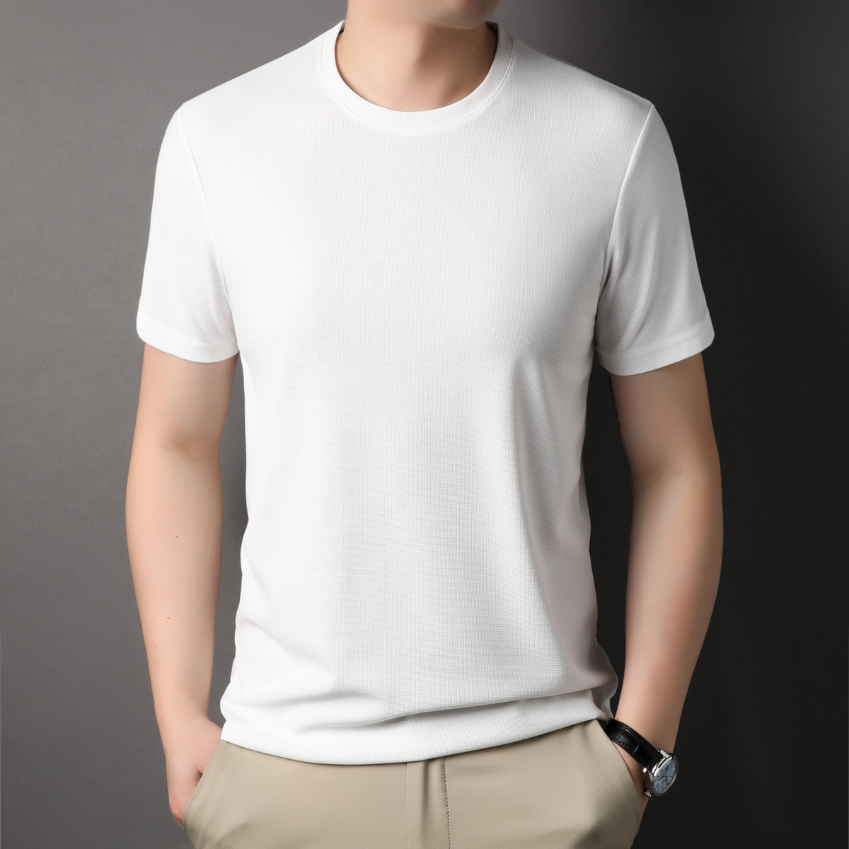 Men's Short Sleeve Waffle T-Shirt - Summer Casual