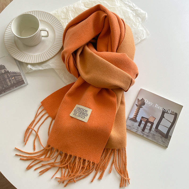 Double-Sided Cashmere Scarf for Women (Couple)