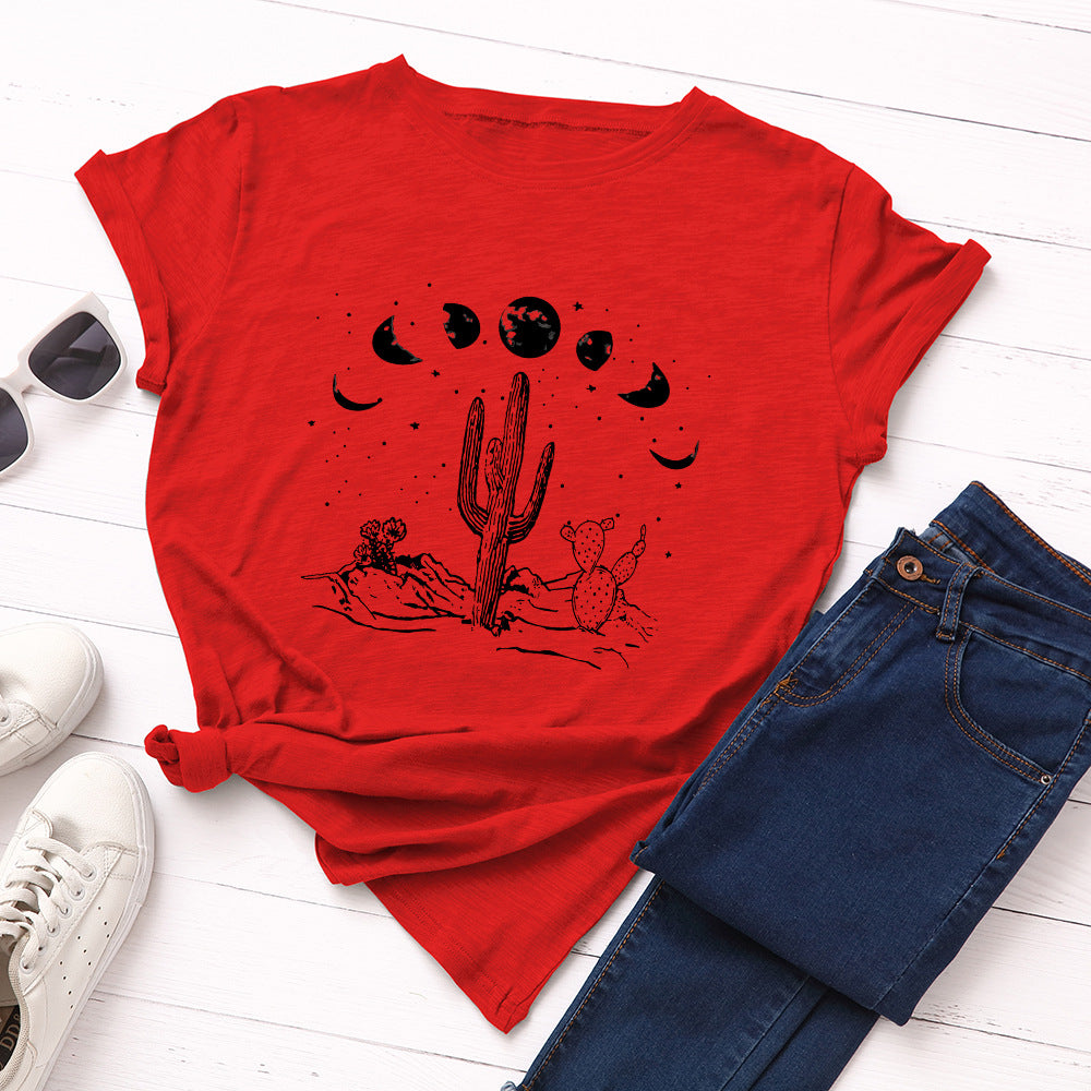Loose Fit Cotton Short Sleeve T-Shirt for Women