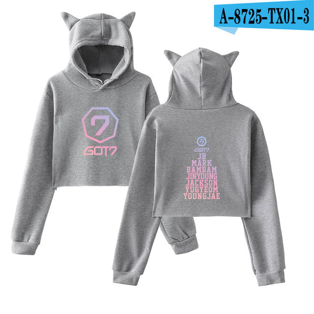 GOT7 Hoodie with Cat Print - Unisex Kpop Style