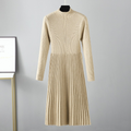 Long Knit Sweater Dress for Women with Overcoat