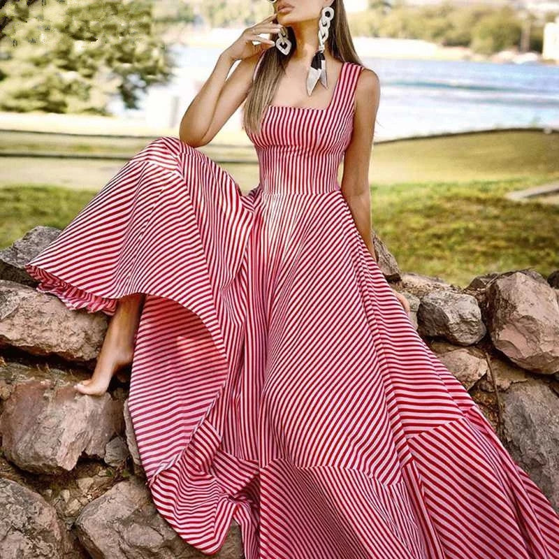 Summer Women's Striped Sleeveless Dress