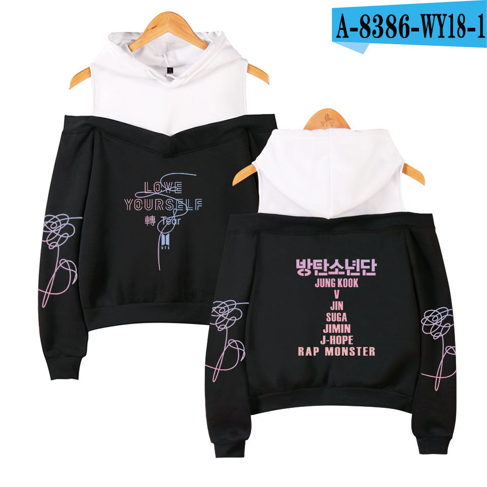 BTS New Album Hoodie with Shoulder Cutouts