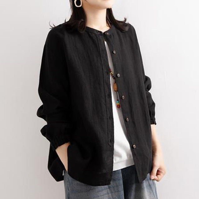 Vintage Cotton Linen Casual Shirt for Spring and Autumn