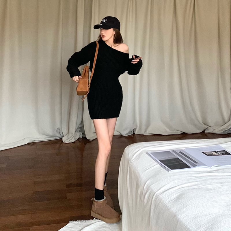 Women's Autumn Knitted Sweater Dress